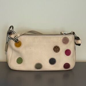 Coach Vintage Leather Polka Dot Shoulder Bag
